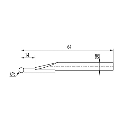 (공식수입정품)[TA-MI-119] 루비 볼 프로브, Ø5 mm, 길이 L=64 mm(기본 공급)