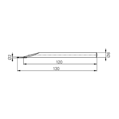 (공식수입정품)[TA-MI-104] 초경 볼 프로브, Ø2 mm, 길이 L=130 mm