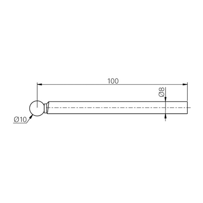 (공식수입정품)[TA-MI-108] 루비 볼 프로브, Ø10 mm, 길이 L=100 mm