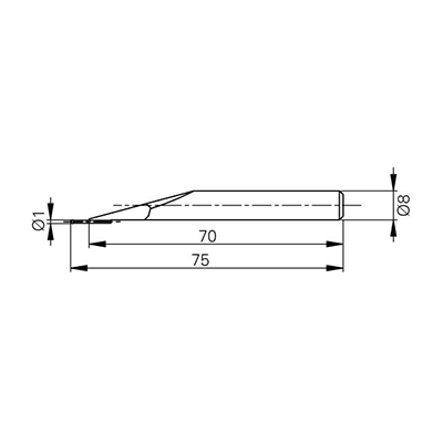 (공식수입정품)[TA-MI-111] 초경 볼 프로브, Ø1 mm, 길이 L=75 mm