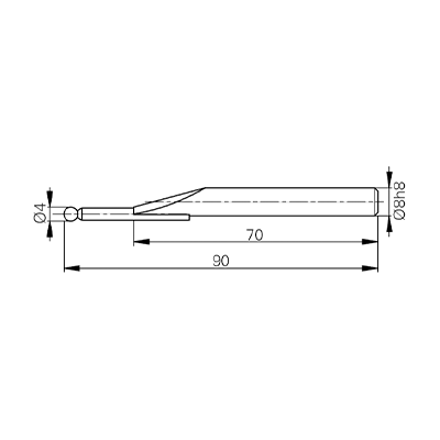 (공식수입정품)[TA-MI-101] 루비 볼 프로브, Ø4 mm, 길이 L=90 mm