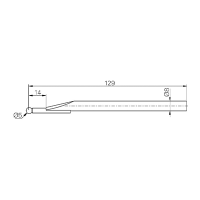 (공식수입정품)[TA-MI-106] 루비 볼 프로브, Ø5 mm, 길이 L=129 mm